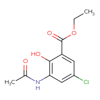 Chemical structure of ethyl 5-chloro-3-acetamido-2-hydroxybenzoate - CSSB00016993775