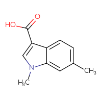 Chemical structure of 1,6-dimethyl-1H-indole-3-carboxylic acid - CSSB00009860080