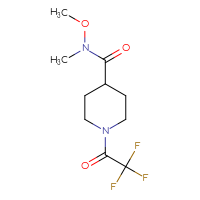 Chemical structure of N-methoxy-N-methyl-1-(2,2,2-trifluoroacetyl)piperidine-4-carboxamide - CSSB00114090106