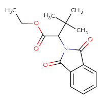 Chemical structure of ethyl 2-(1,3-dioxo-2,3-dihydro-1H-isoindol-2-yl)-3,3-dimethylbutanoate - CSSB02274287406