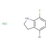 Chemical structure of 4-bromo-7-fluoro-2,3-dihydro-1H-indole hydrochloride - CSSB00025757529