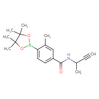 Chemical structure of N-(but-3-yn-2-yl)-3-methyl-4-(4,4,5,5-tetramethyl-1,3,2-dioxaborolan-2-yl)benzamide - CSSB02522299212