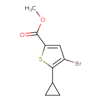Chemical structure of methyl 4-bromo-5-cyclopropylthiophene-2-carboxylate - CSSB00021293283