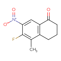Chemical structure of 6-fluoro-5-methyl-7-nitro-1,2,3,4-tetrahydronaphthalen-1-one - CSSB14813040751
