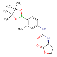 Chemical structure of 1-[3-methyl-4-(4,4,5,5-tetramethyl-1,3,2-dioxaborolan-2-yl)phenyl]-3-[(3S)-2-oxooxolan-3-yl]urea - CSSB21245997561