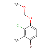 Chemical structure of 1-bromo-3-chloro-4-(methoxymethoxy)-2-methylbenzene - CSSB14926179063