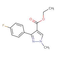 Chemical structure of ethyl 3-(4-fluorophenyl)-1-methyl-1H-pyrazole-4-carboxylate - CSSB03568209058
