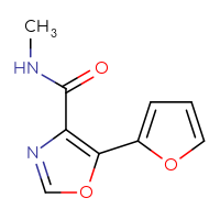 Chemical structure of 5-(furan-2-yl)-N-methyl-1,3-oxazole-4-carboxamide - CSSB02283618669
