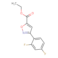 Chemical structure of ethyl 3-(2,4-difluorophenyl)-1,2-oxazole-5-carboxylate - CSSB02373100941