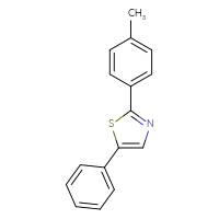 Chemical structure of 2-(4-methylphenyl)-5-phenyl-1,3-thiazole - CSSB02531242782