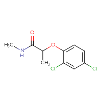 Chemical structure of 2-(2,4-dichlorophenoxy)-N-methylpropanamide - CSSB00000155079