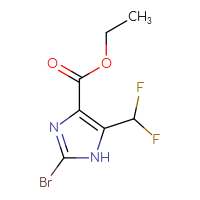 Chemical structure of ethyl 2-bromo-5-(difluoromethyl)-1H-imidazole-4-carboxylate - CSSB00025783744