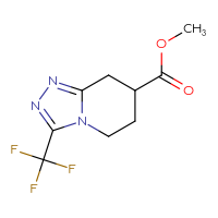 Chemical structure of methyl 3-(trifluoromethyl)-5H,6H,7H,8H-[1,2,4]triazolo[4,3-a]pyridine-7-carboxylate - CSSB00133556433