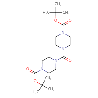 Chemical structure of tert-butyl 4-{4-[(tert-butoxy)carbonyl]piperazine-1-carbonyl}piperazine-1-carboxylate - CSSB00106815866