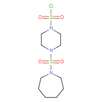 Chemical structure of 4-(azepane-1-sulfonyl)piperazine-1-sulfonyl chloride - CSSB21224774053