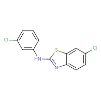 Chemical structure of 6-chloro-N-(3-chlorophenyl)-1,3-benzothiazol-2-amine - CSSB00003676748