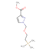 Chemical structure of methyl 1-{[2-(trimethylsilyl)ethoxy]methyl}-1H-pyrazole-3-carboxylate - CSSB03219875722
