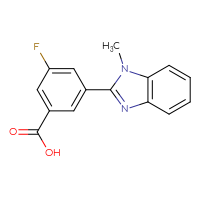 Chemical structure of 3-fluoro-5-(1-methyl-1H-1,3-benzodiazol-2-yl)benzoic acid - CSSB06714325787