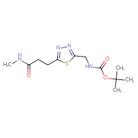 Chemical structure of tert-butyl N-({5-[2-(methylcarbamoyl)ethyl]-1,3,4-thiadiazol-2-yl}methyl)carbamate - CSSB02283621764