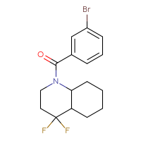 Chemical structure of 1-(3-bromobenzoyl)-4,4-difluoro-decahydroquinoline - CSSB15365128597