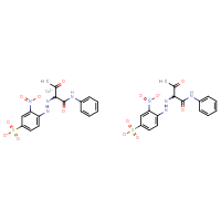 Chemical structure of calcium bis(3-nitro-4-{2-[2-oxo-1-(phenylcarbamoyl)propyl]diazen-1-yl}benzene-1-sulfonate) - CSSB03549785260