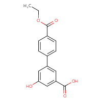 Chemical structure of 4'-(ethoxycarbonyl)-5-hydroxy-[1,1'-biphenyl]-3-carboxylic acid - CSSB06633778422