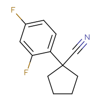 Chemical structure of 1-(2,4-difluorophenyl)cyclopentane-1-carbonitrile - CSSB00000699372