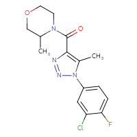 Chemical structure of 4-[1-(3-chloro-4-fluorophenyl)-5-methyl-1H-1,2,3-triazole-4-carbonyl]-3-methylmorpholine - CSSS00151160483
