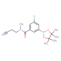 Chemical structure of 3-chloro-N-(2-cyanoethyl)-N-methyl-5-(4,4,5,5-tetramethyl-1,3,2-dioxaborolan-2-yl)benzamide - CSSB02526686195