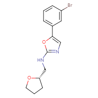 Chemical structure of 5-(3-bromophenyl)-N-{[(2S)-oxolan-2-yl]methyl}-1,3-oxazol-2-amine - CSSB21495870074