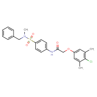 Chemical structure of N-{4-[benzyl(methyl)sulfamoyl]phenyl}-2-(4-chloro-3,5-dimethylphenoxy)acetamide - CSSB00121656786
