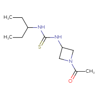 Chemical structure of 1-(1-acetylazetidin-3-yl)-3-(pentan-3-yl)thiourea - CSSB21432497265
