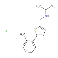 Chemical structure of {[5-(2-methylphenyl)thiophen-2-yl]methyl}(propan-2-yl)amine hydrochloride - CSSB00000748169