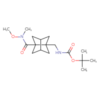 Chemical structure of tert-butyl N-({5-[methoxy(methyl)carbamoyl]tricyclo[3.3.0.0³,⁷]octan-1-yl}methyl)carbamate - CSSB21151595193