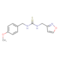 Chemical structure of 1-[(4-methoxyphenyl)methyl]-3-[(1,2-oxazol-3-yl)methyl]thiourea - CSSB02016365413
