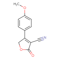 Chemical structure of 4-(4-methoxyphenyl)-2-oxo-2,5-dihydrofuran-3-carbonitrile - CSSB00000065755