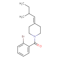 Chemical structure of 1-(2-bromobenzoyl)-4-(2-methylbutylidene)piperidine - CSSB06724428059