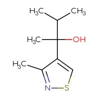 Chemical structure of 3-methyl-2-(3-methyl-1,2-thiazol-4-yl)butan-2-ol - CSSB00119004769