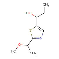 Chemical structure of 1-[2-(1-methoxyethyl)-1,3-thiazol-5-yl]propan-1-ol - CSSB20604518134