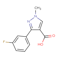 Chemical structure of 3-(3-fluorophenyl)-1-methyl-1H-pyrazole-4-carboxylic acid - CSSB00011261317