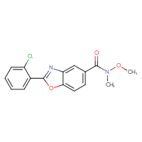 Chemical structure of 2-(2-chlorophenyl)-N-methoxy-N-methyl-1,3-benzoxazole-5-carboxamide - CSSB15373068670