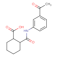 Chemical structure of 2-[(3-acetylphenyl)carbamoyl]cyclohexane-1-carboxylic acid - CSSB00020595183