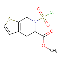 Chemical structure of methyl 6-(chlorosulfonyl)-4H,5H,6H,7H-thieno[2,3-c]pyridine-5-carboxylate - CSSB21224775618