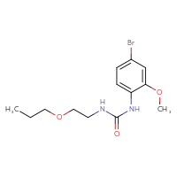 Chemical structure of 1-(4-bromo-2-methoxyphenyl)-3-(2-propoxyethyl)urea - CSSB15085361192