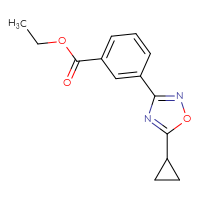 Chemical structure of ethyl 3-(5-cyclopropyl-1,2,4-oxadiazol-3-yl)benzoate - CSSB02009144401