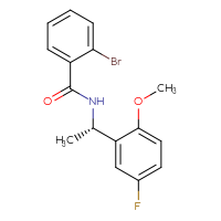 Chemical structure of 2-bromo-N-[(1S)-1-(5-fluoro-2-methoxyphenyl)ethyl]benzamide - CSSB15307735474