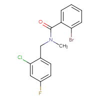 Chemical structure of 2-bromo-N-[(2-chloro-4-fluorophenyl)methyl]-N-methylbenzamide - CSSB02043509161