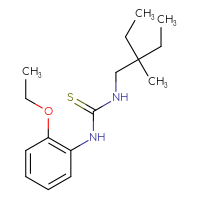 Chemical structure of 1-(2-ethoxyphenyl)-3-(2-ethyl-2-methylbutyl)thiourea - CSSB21432526562