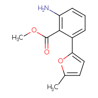 Chemical structure of methyl 2-amino-6-(5-methylfuran-2-yl)benzoate - CSSB06589844177
