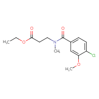 Chemical structure of ethyl 3-[1-(4-chloro-3-methoxyphenyl)-N-methylformamido]propanoate - CSSB02038640079